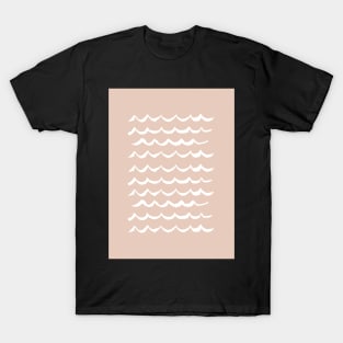 Blush Pink Wave Pattern T-Shirt